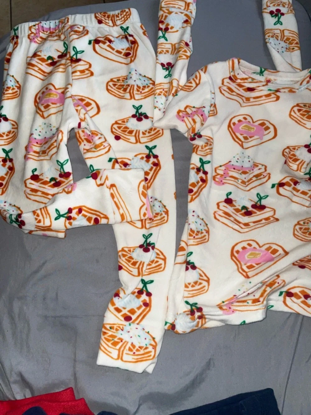 Old Navy Kids' Black and White Halloween Skull Pajama Set with Orange Accents